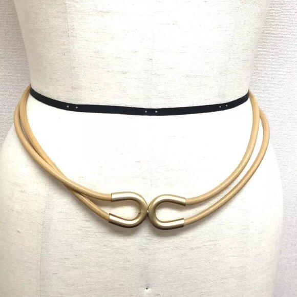 CHANEL CC CC Mark Double belt Leather Brown/Gold - Picture 1 of 6